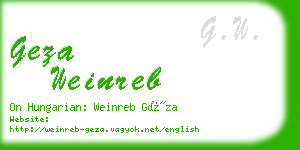 geza weinreb business card